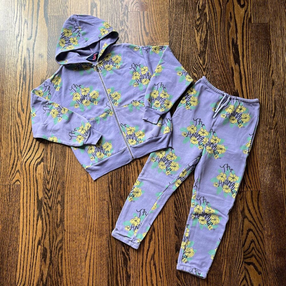 The Animal Observatory Purple Flowers Jogger Set (6Y)